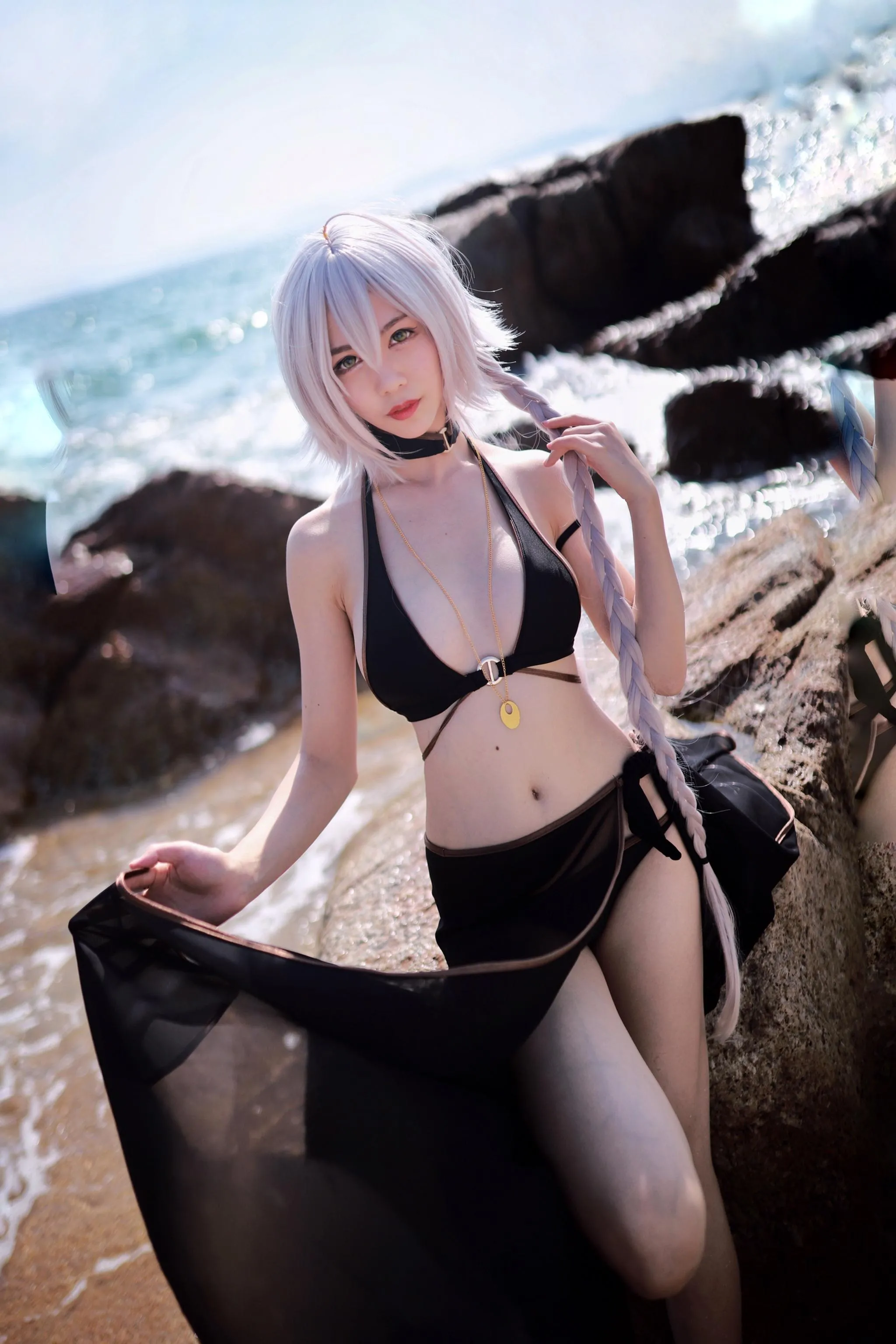 抖娘-利世 – NO.41 黑贞德泳装 [40P]插图1